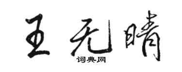 駱恆光王無晴行書個性簽名怎么寫