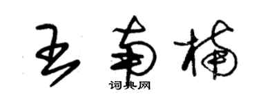 朱錫榮王南楠草書個性簽名怎么寫