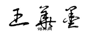 曾慶福王華墨草書個性簽名怎么寫