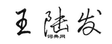 駱恆光王陸發行書個性簽名怎么寫