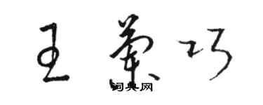 駱恆光王蘭巧草書個性簽名怎么寫