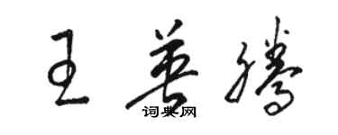 駱恆光王英騰草書個性簽名怎么寫