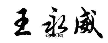 胡問遂王永威行書個性簽名怎么寫