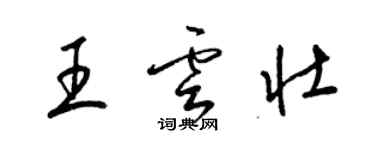 梁錦英王雲壯草書個性簽名怎么寫