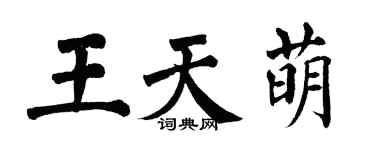 翁闓運王天萌楷書個性簽名怎么寫