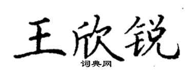 丁謙王欣銳楷書個性簽名怎么寫
