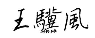 王正良王驥風行書個性簽名怎么寫
