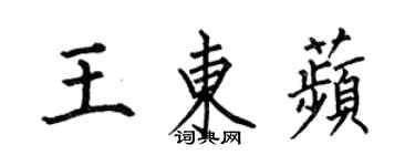 何伯昌王東苹楷書個性簽名怎么寫