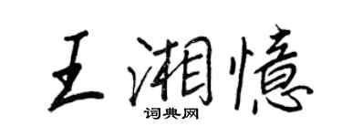 王正良王湘憶行書個性簽名怎么寫