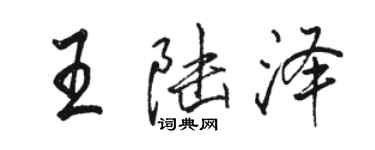 駱恆光王陸澤行書個性簽名怎么寫