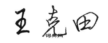 駱恆光王克田行書個性簽名怎么寫