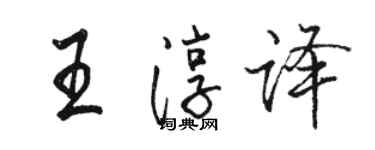 駱恆光王淳譯行書個性簽名怎么寫