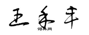 曾慶福王禾豐草書個性簽名怎么寫