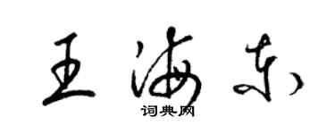 梁錦英王海東草書個性簽名怎么寫