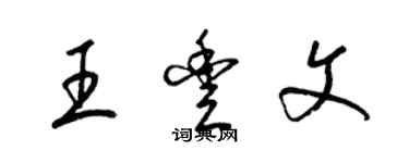 梁錦英王豐文草書個性簽名怎么寫