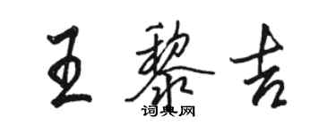 駱恆光王黎吉行書個性簽名怎么寫