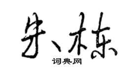 曾慶福朱棟行書個性簽名怎么寫