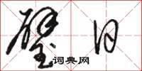 駱恆光璧日草書怎么寫