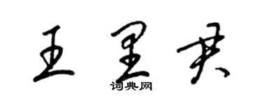 梁錦英王里君草書個性簽名怎么寫