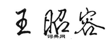 駱恆光王昭容行書個性簽名怎么寫