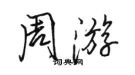 駱恆光週遊行書個性簽名怎么寫