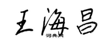 王正良王海昌行書個性簽名怎么寫