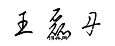 梁錦英王磊丹草書個性簽名怎么寫