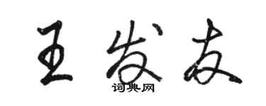 駱恆光王發友行書個性簽名怎么寫