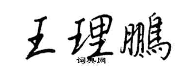 王正良王理鵬行書個性簽名怎么寫