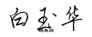 駱恆光白玉華行書個性簽名怎么寫