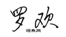 駱恆光羅歡行書個性簽名怎么寫