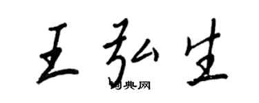 王正良王弘生行書個性簽名怎么寫