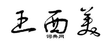 曾慶福王西美草書個性簽名怎么寫