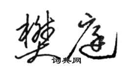 駱恆光樊庭草書個性簽名怎么寫