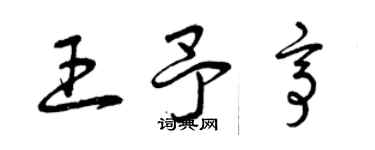 曾慶福王予亭草書個性簽名怎么寫