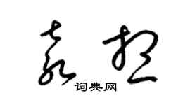 梁錦英袁想草書個性簽名怎么寫