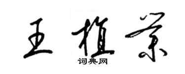 梁錦英王植業草書個性簽名怎么寫