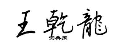 王正良王乾龍行書個性簽名怎么寫