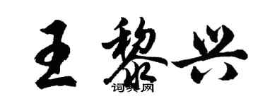 胡問遂王黎興行書個性簽名怎么寫