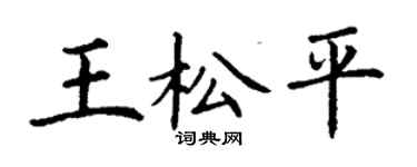 丁謙王松平楷書個性簽名怎么寫