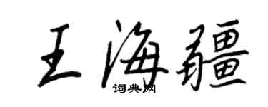 王正良王海疆行書個性簽名怎么寫