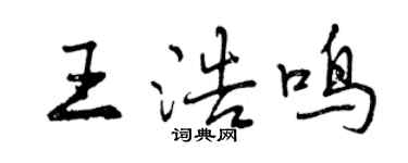 曾慶福王浩鳴行書個性簽名怎么寫