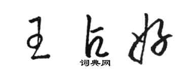 駱恆光王占好草書個性簽名怎么寫