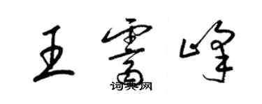 梁錦英王霽峰草書個性簽名怎么寫