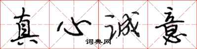 段相林真心誠意行書怎么寫