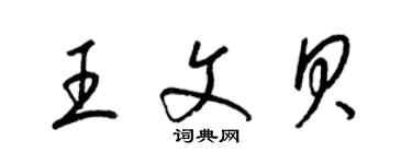 梁錦英王文貝草書個性簽名怎么寫