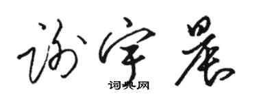 駱恆光謝宇晨草書個性簽名怎么寫
