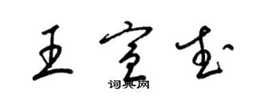 梁錦英王宣武草書個性簽名怎么寫