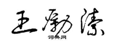 曾慶福王勵潔草書個性簽名怎么寫