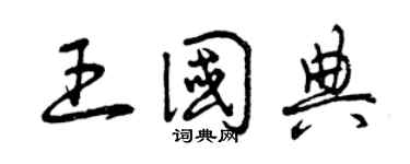 曾慶福王國典草書個性簽名怎么寫